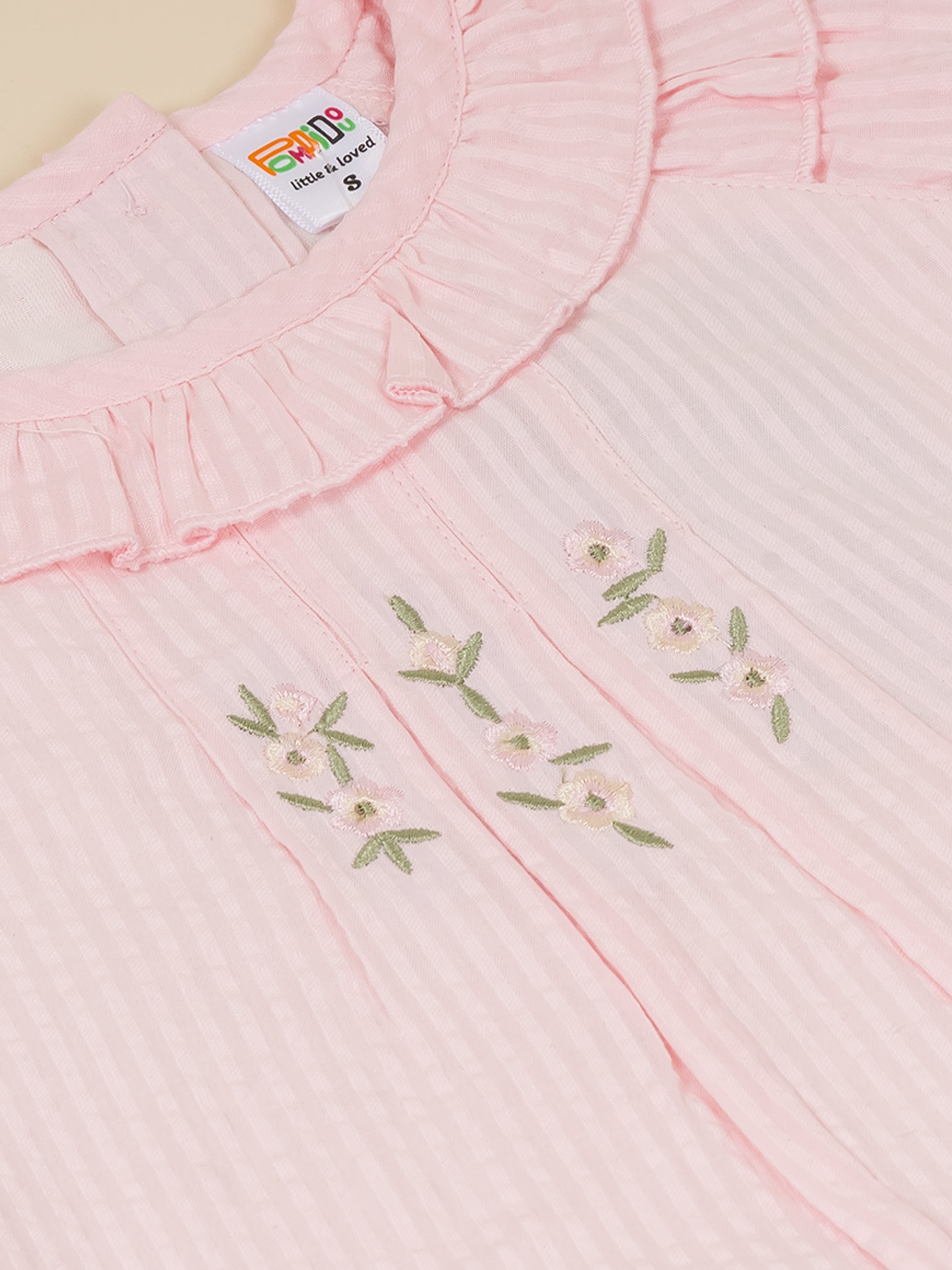 Toddler Girls Embroidered Ruffle Top and Shorts