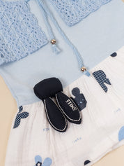 Baby Girls Crochet Style Frock with Panty Set