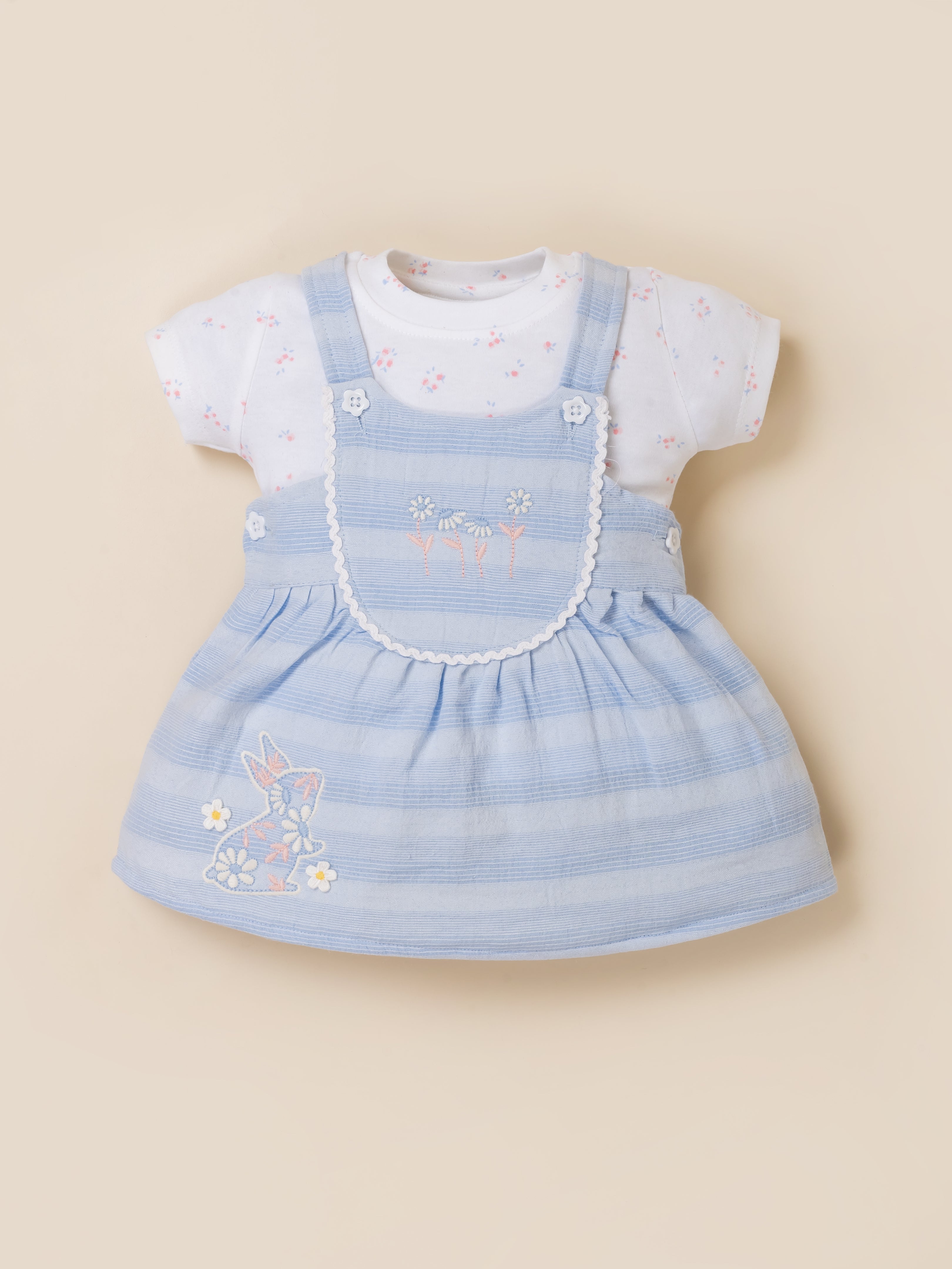 Baby Girls Dungaree Dress Set