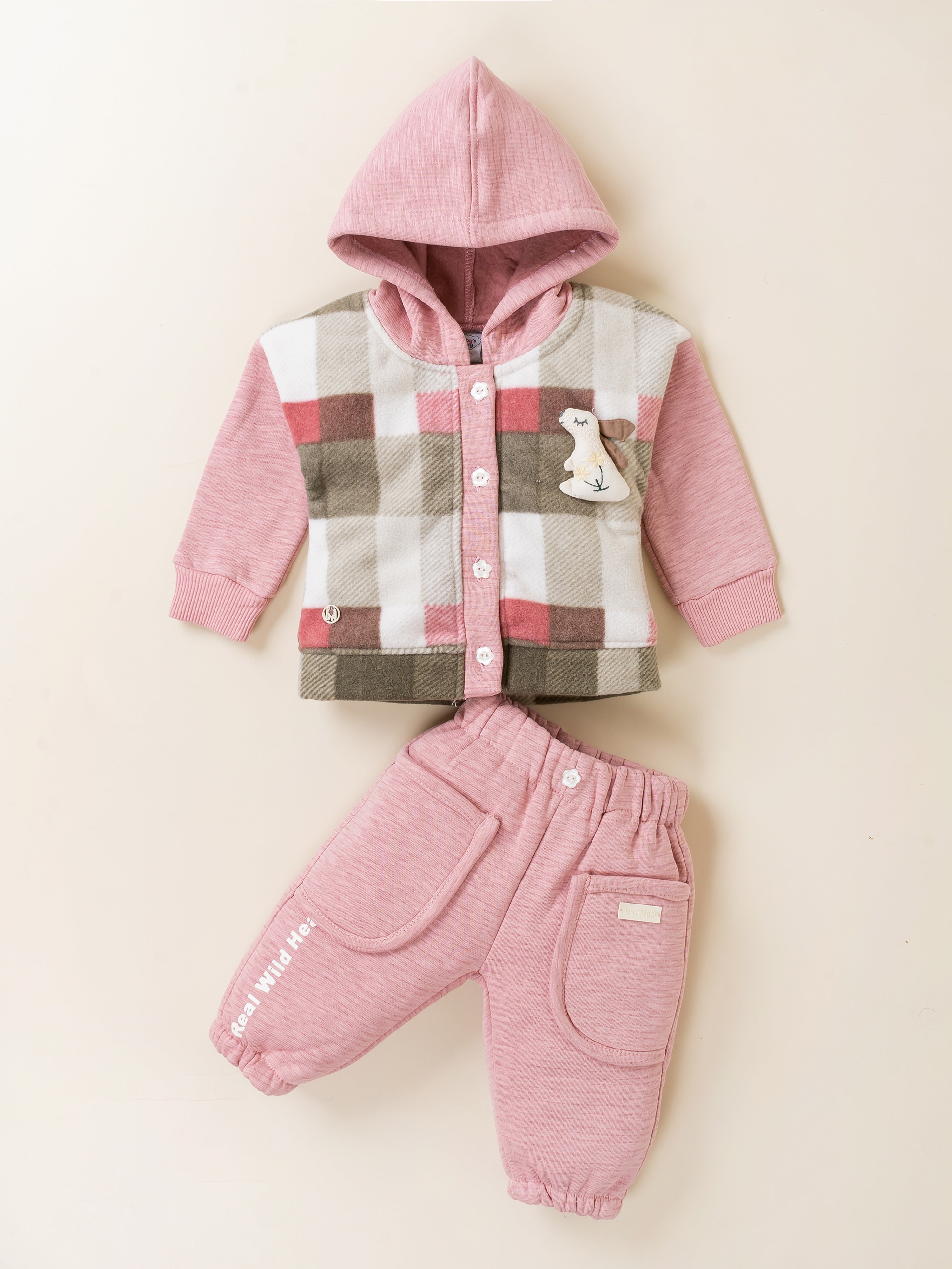 Girl Hooded Winter Jacket & Jogger Pant Set