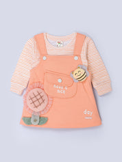 Flower Apllique Dungaree Set
