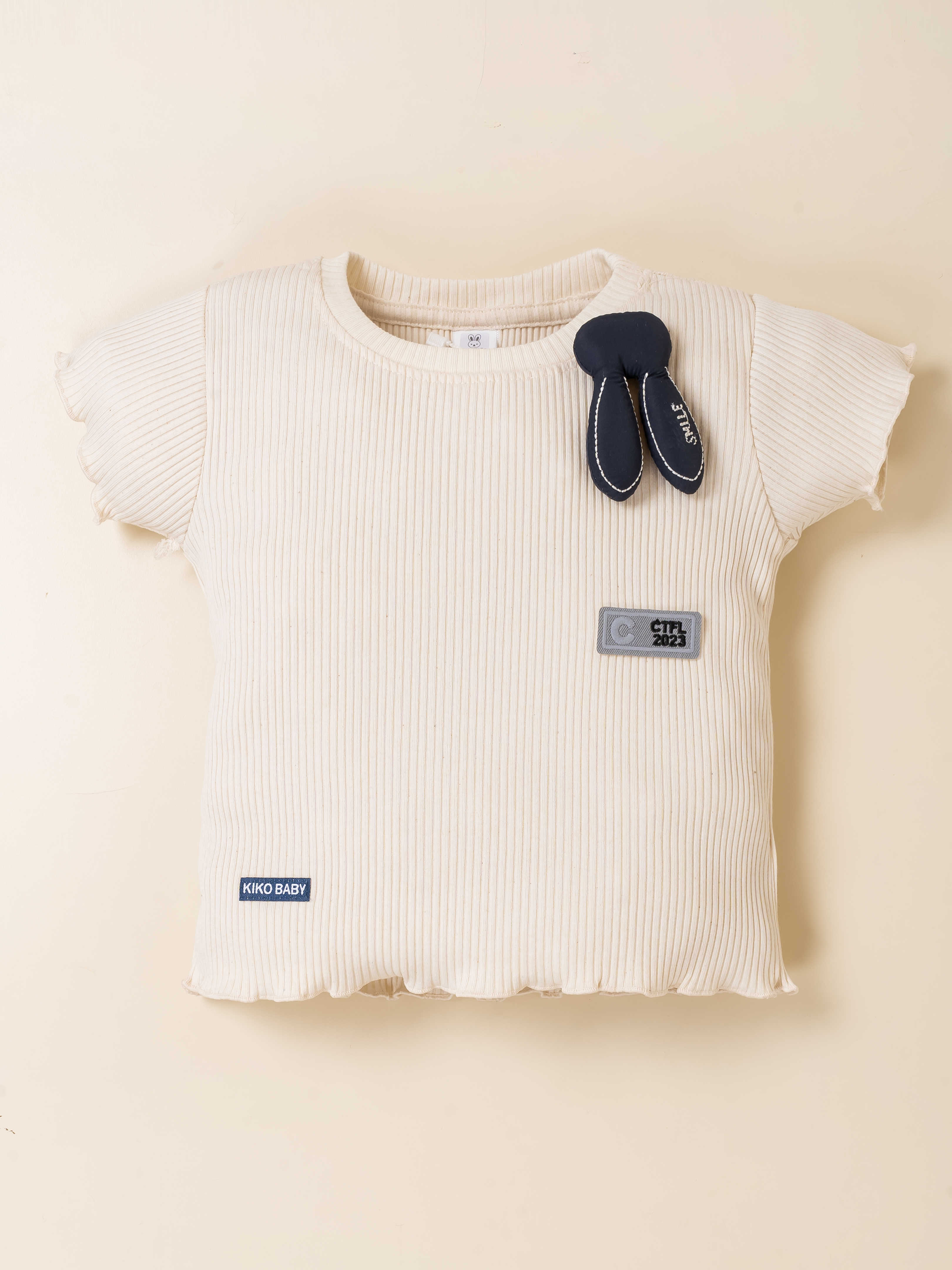 Baby Girl Softtouch Knit Top & Woven Check Shorts 2-Piece Set