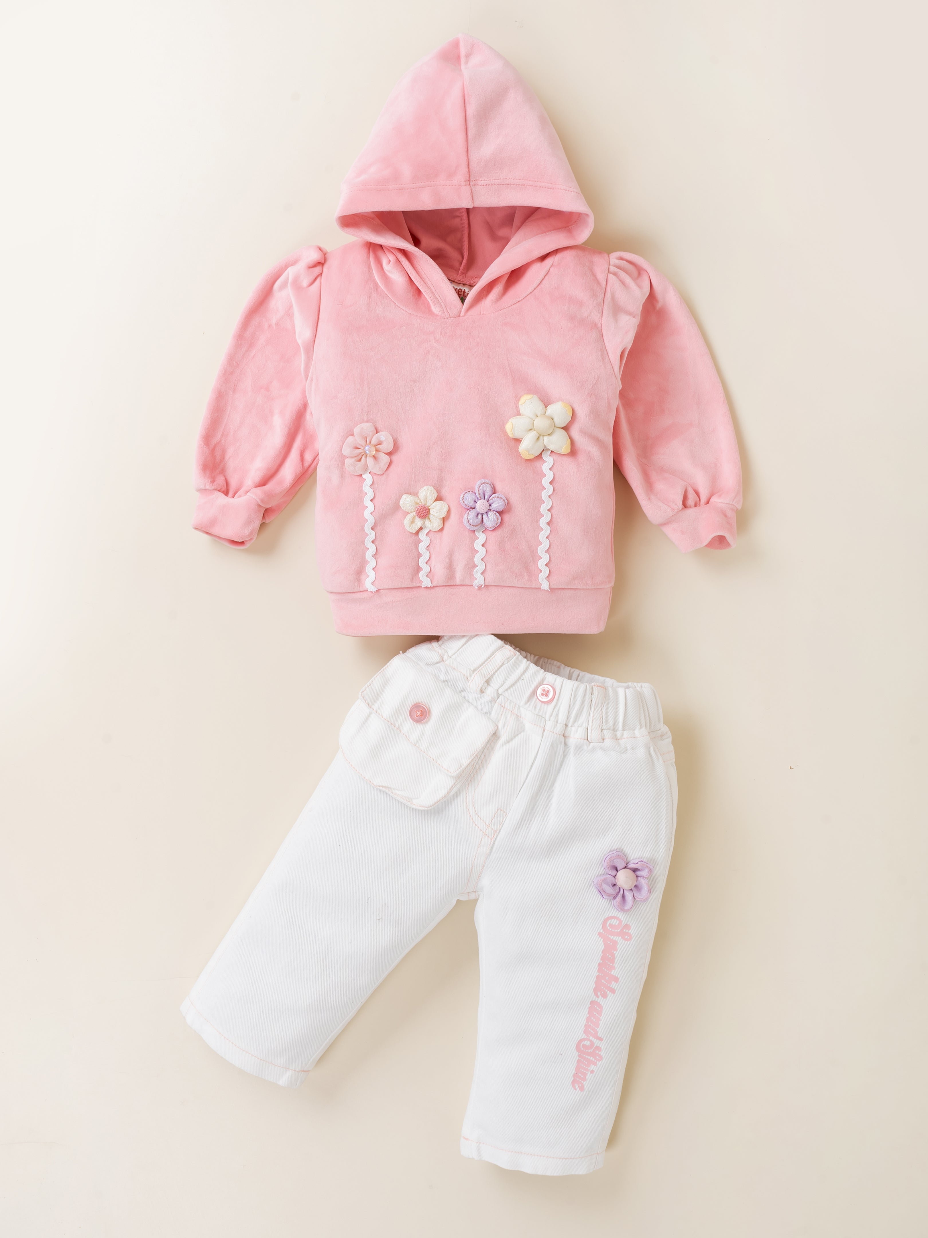 Girls Hooded Sweatshirt & Pant Set