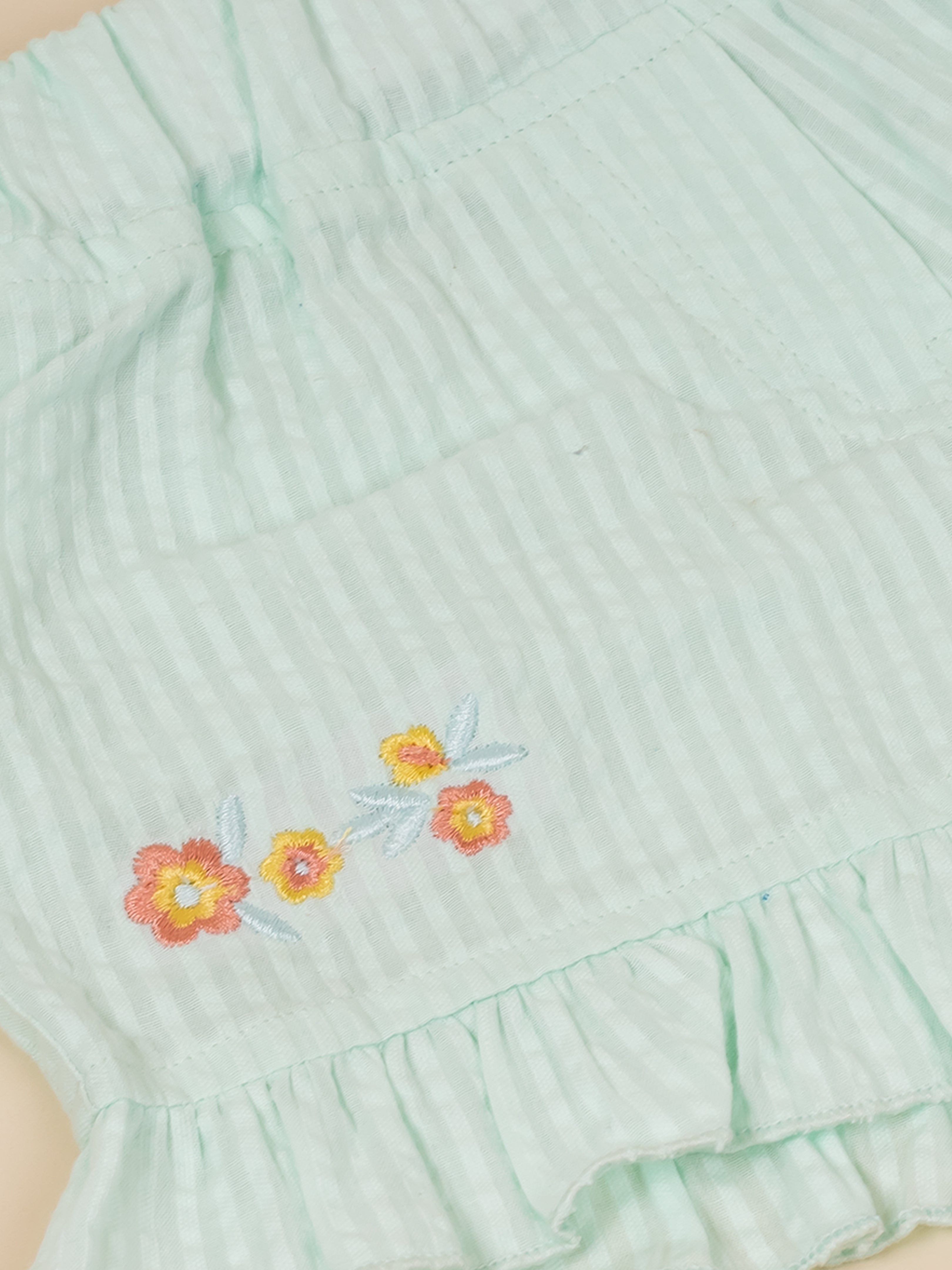 Toddler Girls Embroidered Ruffle Top and Shorts