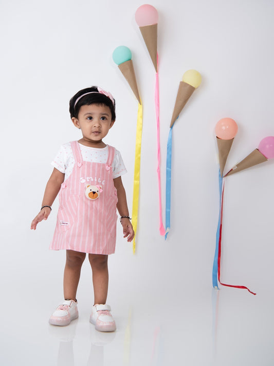 BABY'S DAY Top With Dungaree Dresses with Panty