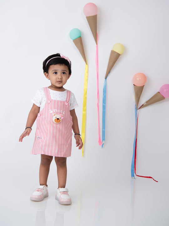 BABY'S DAY Top With Dungaree Dresses with Panty