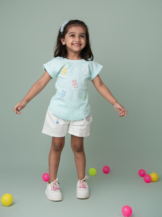 Baby Girl Pure Cotton Top With Shorts clothing Set