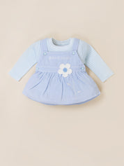 Baby Girls Dungaree Dress with Leggings Set