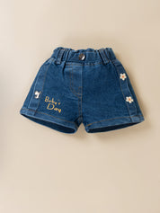 Girls Carrot Applique Top & Denim Shorts Set