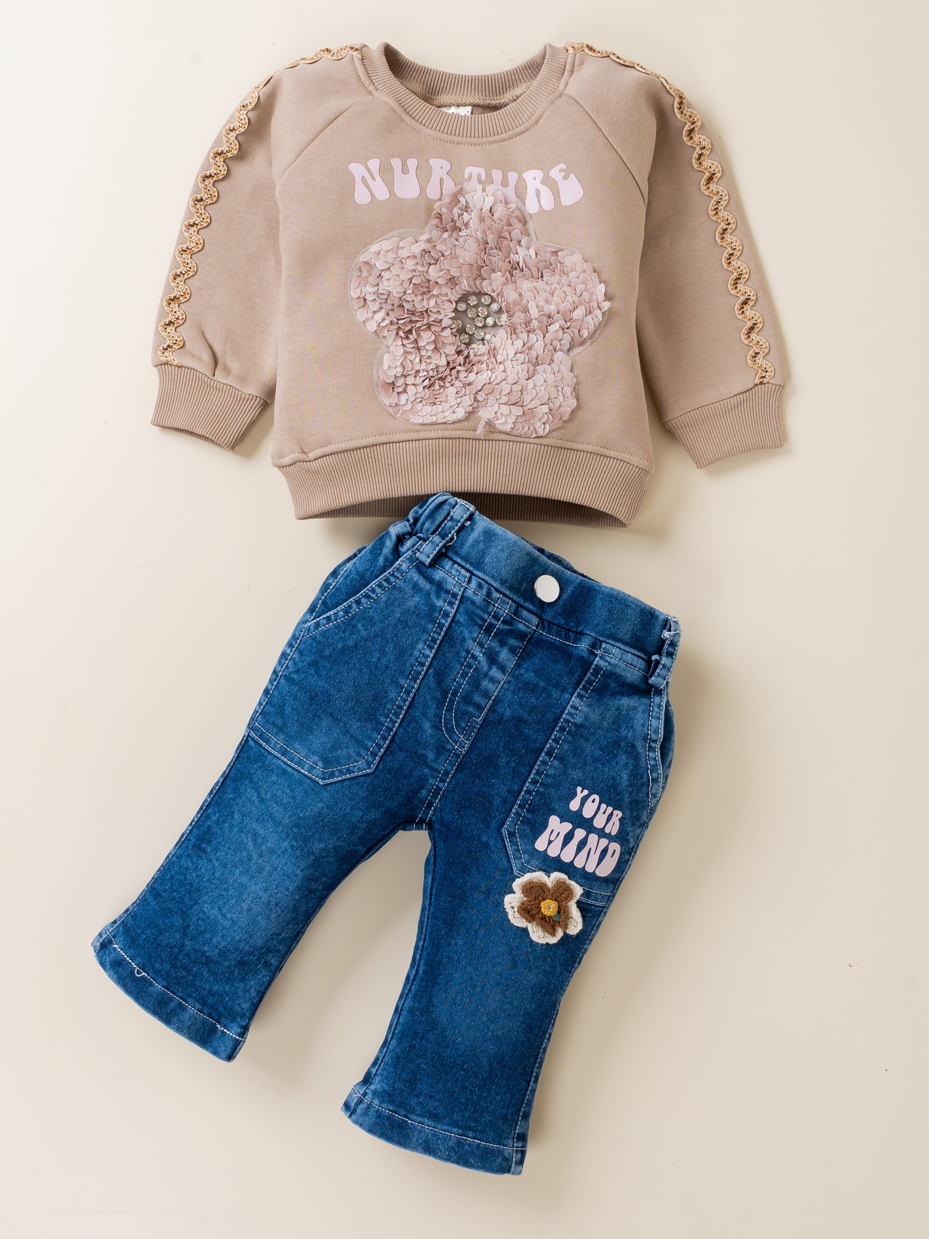 Girls Sweatshirt & Jeans Set