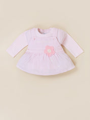 Baby Girls Dungaree Dress with Leggings Set
