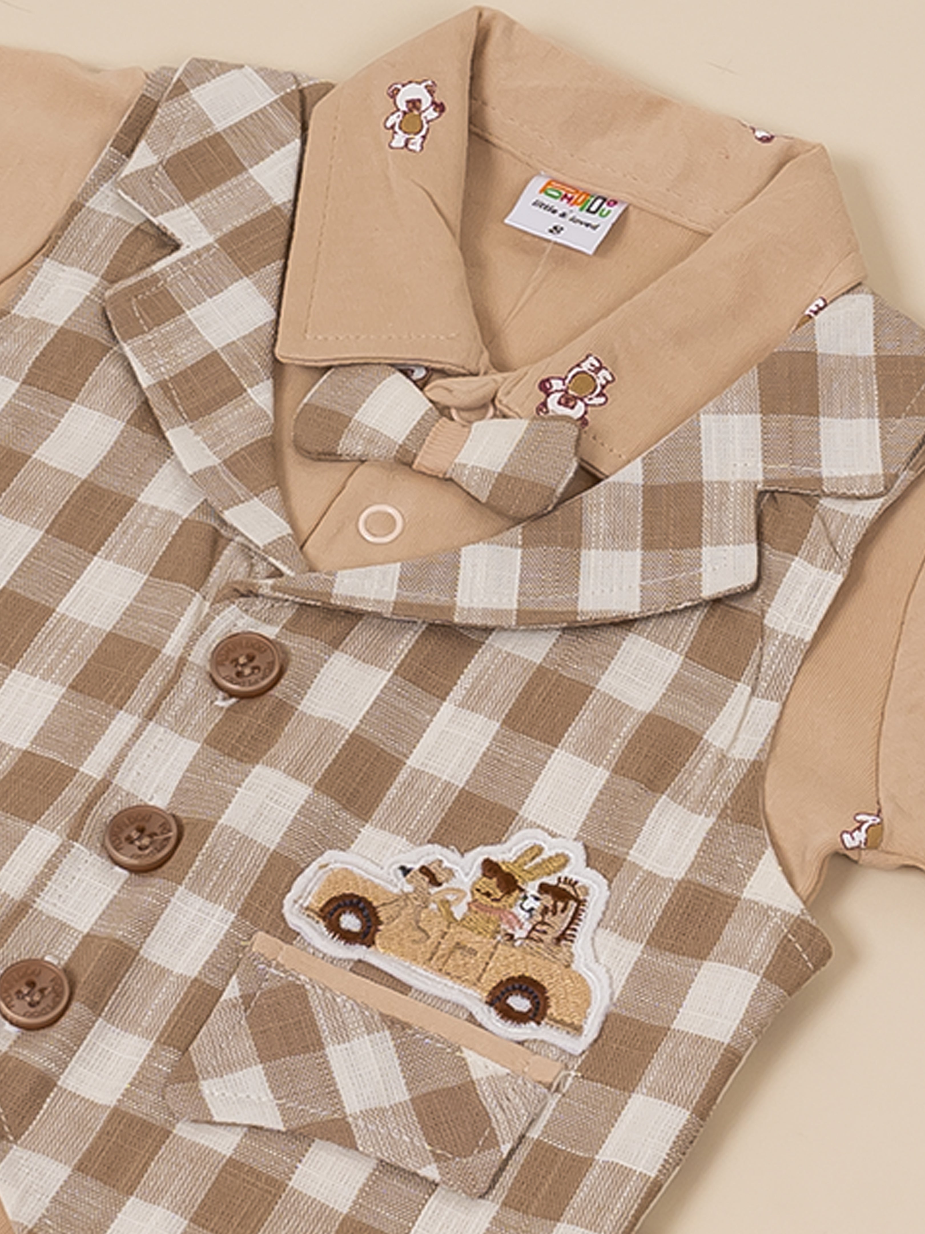 Baby Boys 3-Piece Checked Party Suit