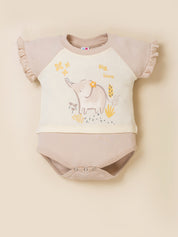 Infant Girl Cotton Top, Bodysuit and Pant Set