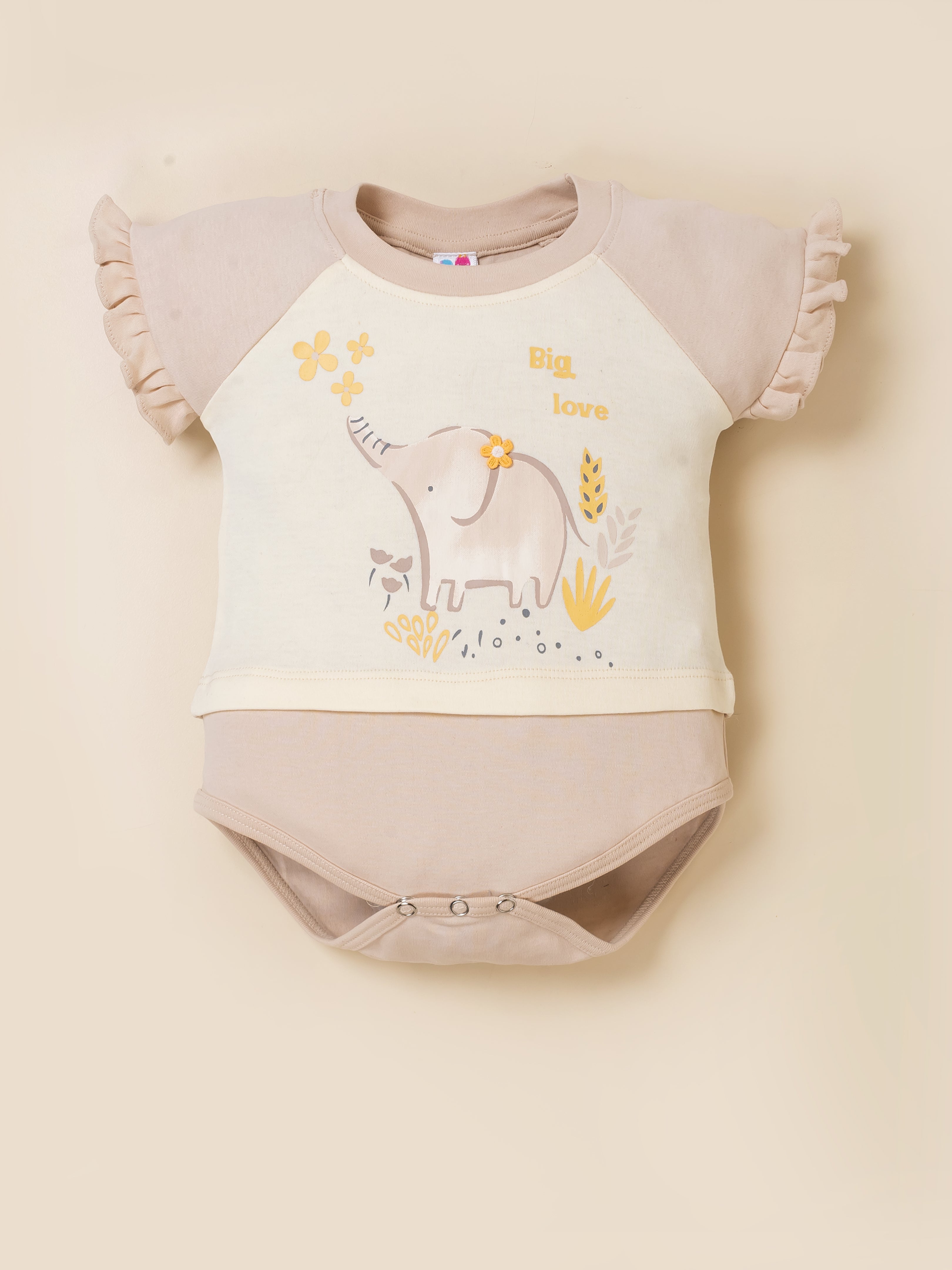 Infant Girl Cotton Top, Bodysuit and Pant Set