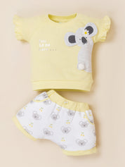 Baby Girl Clothing Set with Top, Shorts & Bodysuit