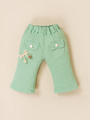 Girls Jacket, Sleeveless Top & Wide Leg Pants Set