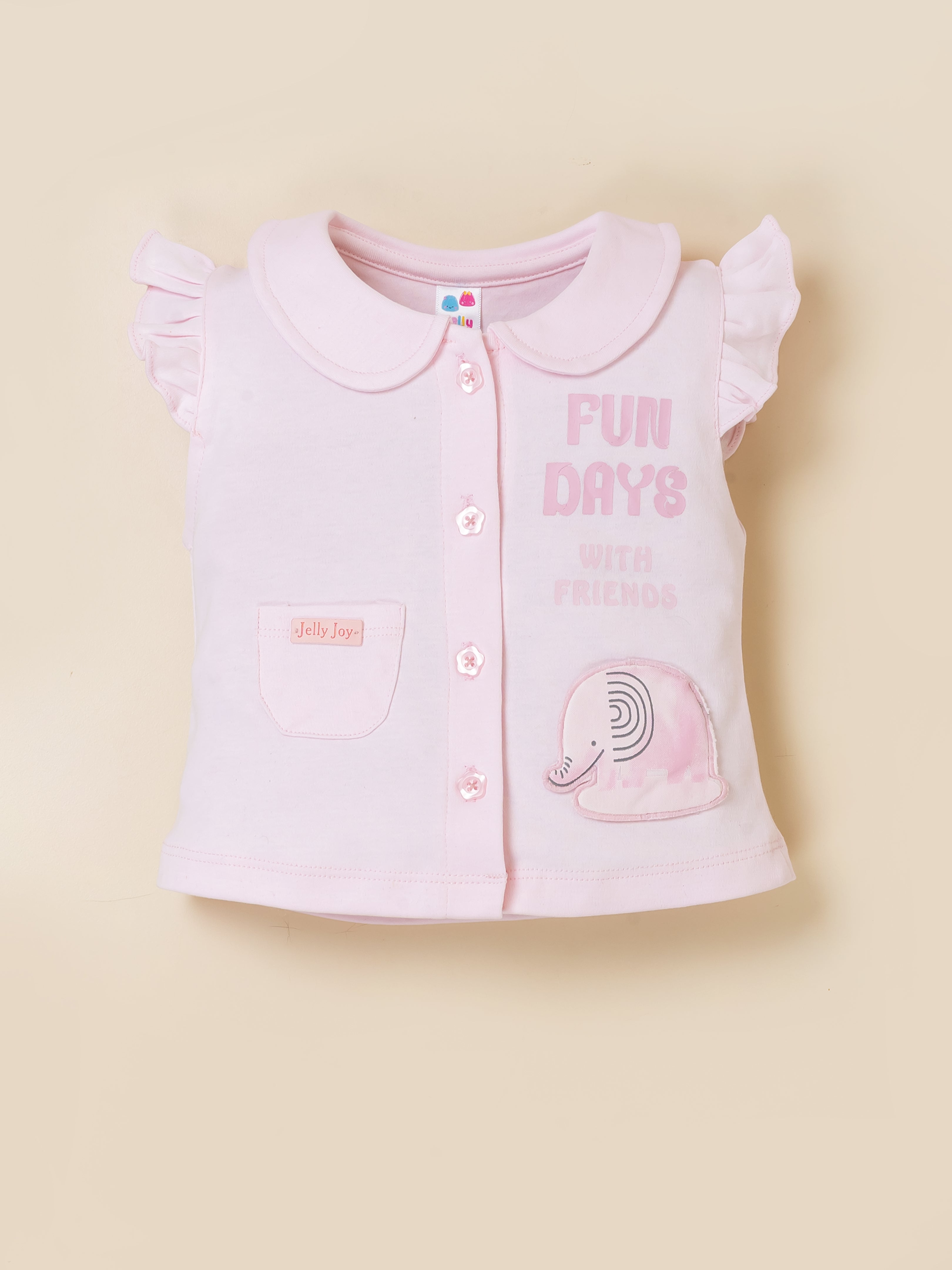 Infant Girl Cotton Top, Bodysuit and Pant Set