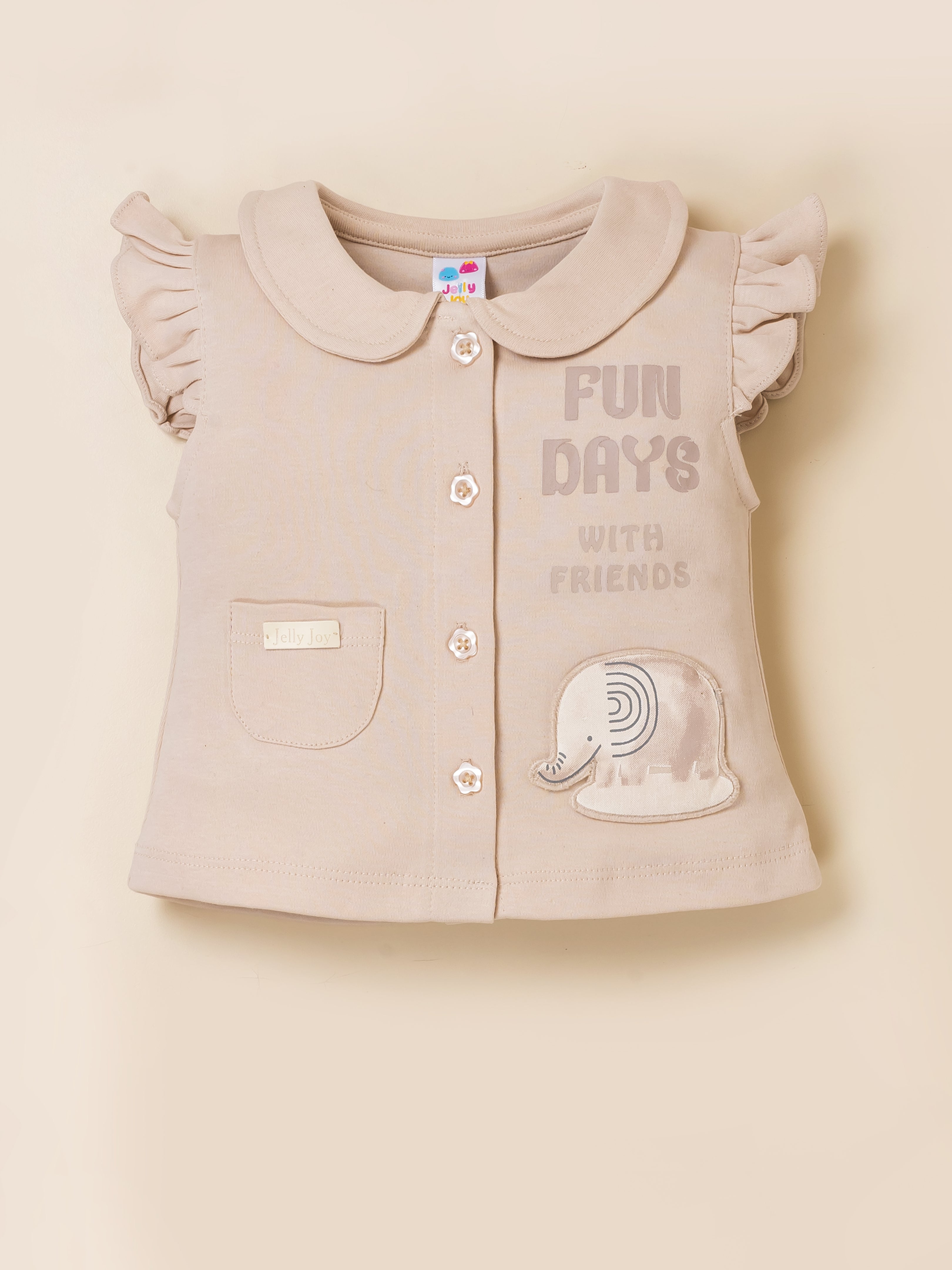 Infant Girl Cotton Top, Bodysuit and Pant Set