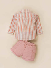 Kids' Top with Shirt & Short Clothing Set