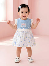 Baby Girls Sleeveless Floral Frock  with Panty Set