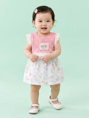 Baby Girls Sleeveless Floral Frock  with Panty Set