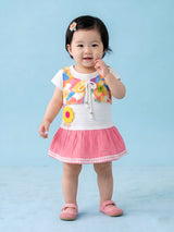 Baby Girls Flower Applique Frock with Panty Set