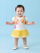 Baby Girls Flower Applique Frock with Panty Set
