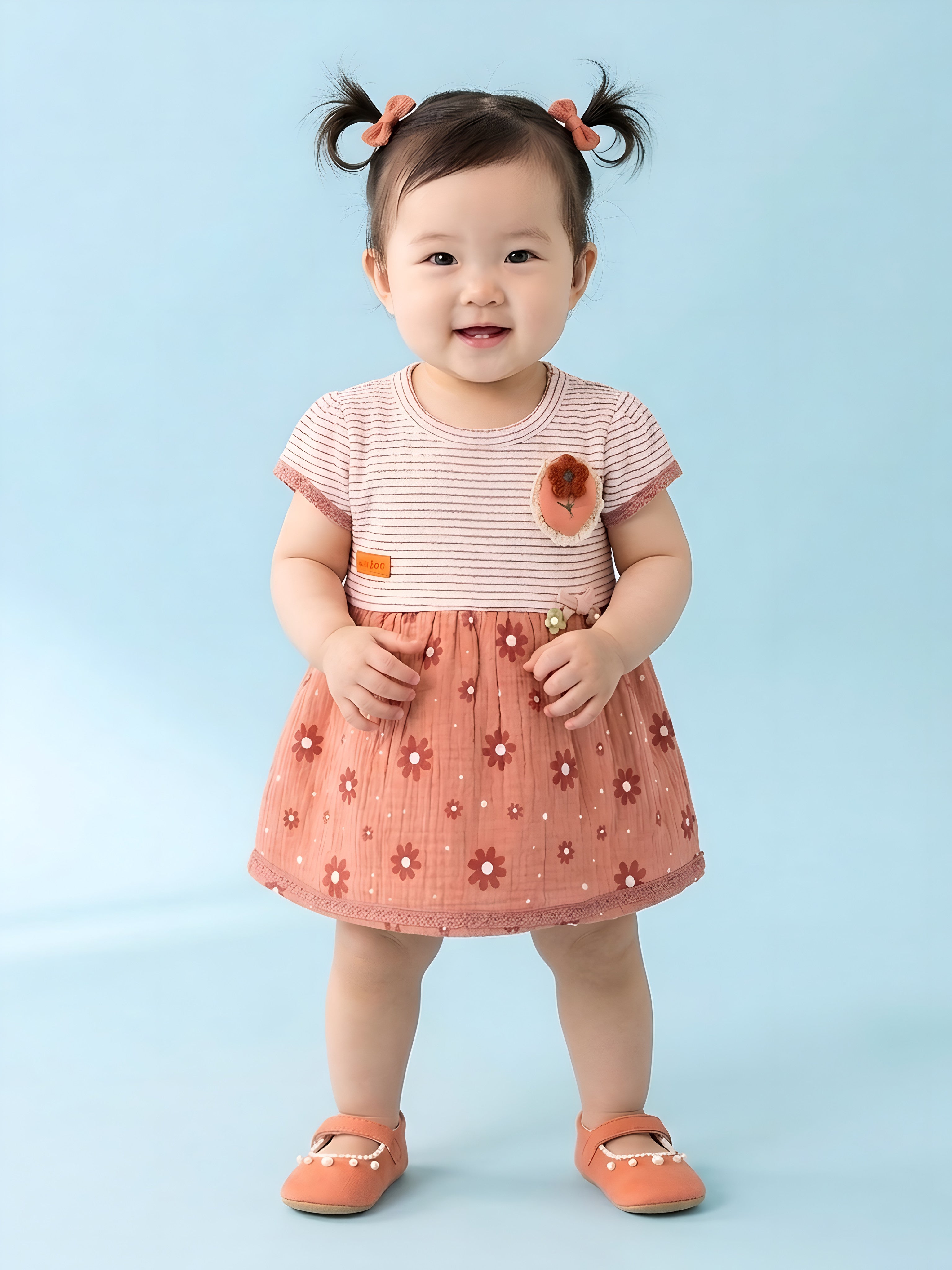 Baby Girls Summer Cotton Floral Dresses Set