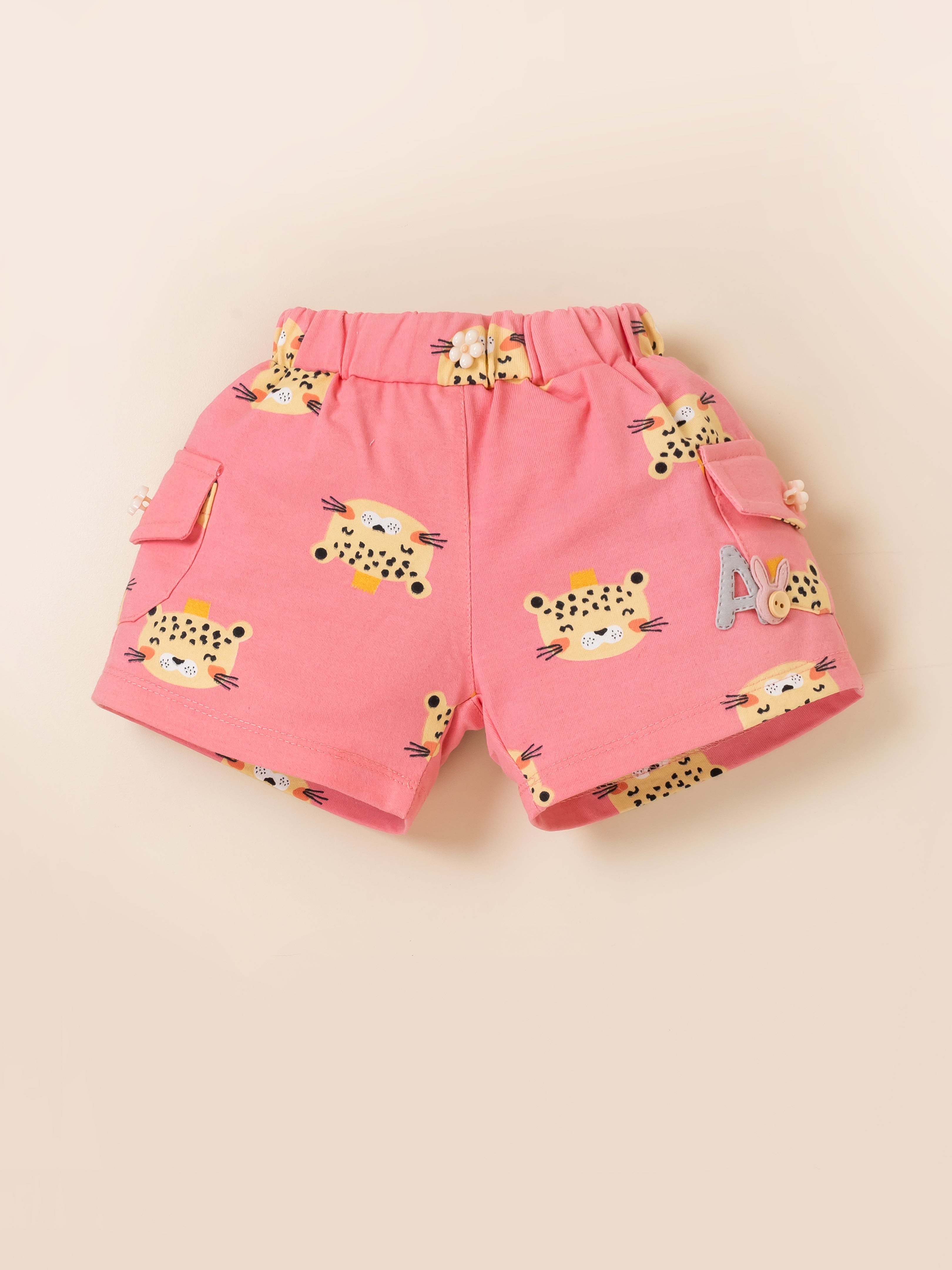 Baby Girl Cotton Top & Printed Shorts Set