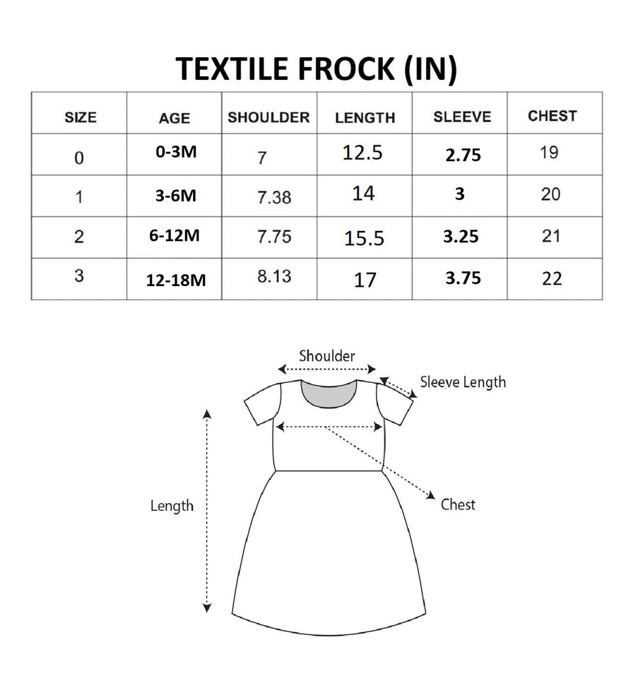 Baby Girls Embroidered Sleeveless Dress size chart