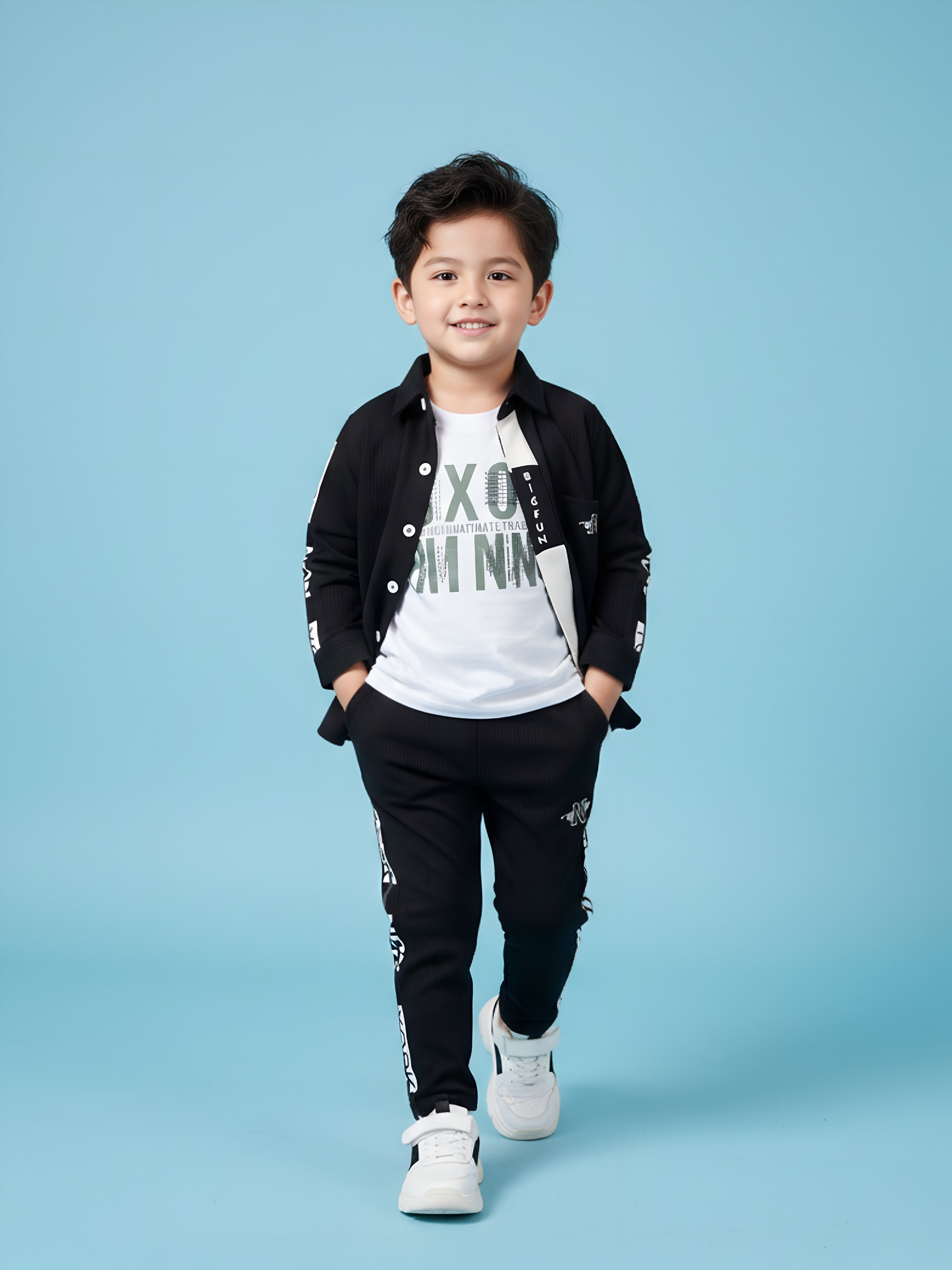 Cool Black Outfit Set for Boys