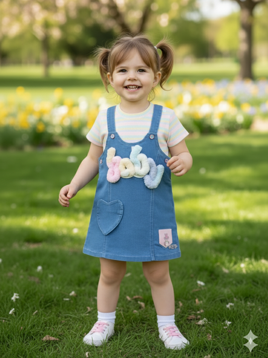 KETIMINI Dungaree For Baby Girls Striped Cotton Blend