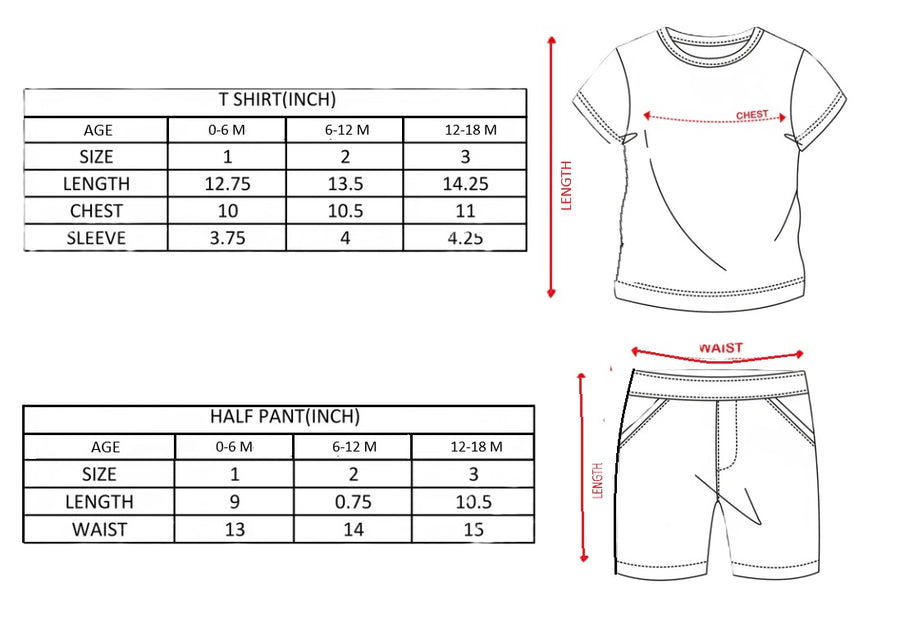 2-Piece Toddler Boy Striped Summer Set size chart