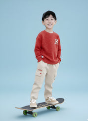 Boys Winter Sweatshirt & Full Pant Set | Navy & Red