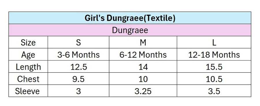 Baby Girls 2-Piece Striped Dungaree Dress & Floral Top Set size chart