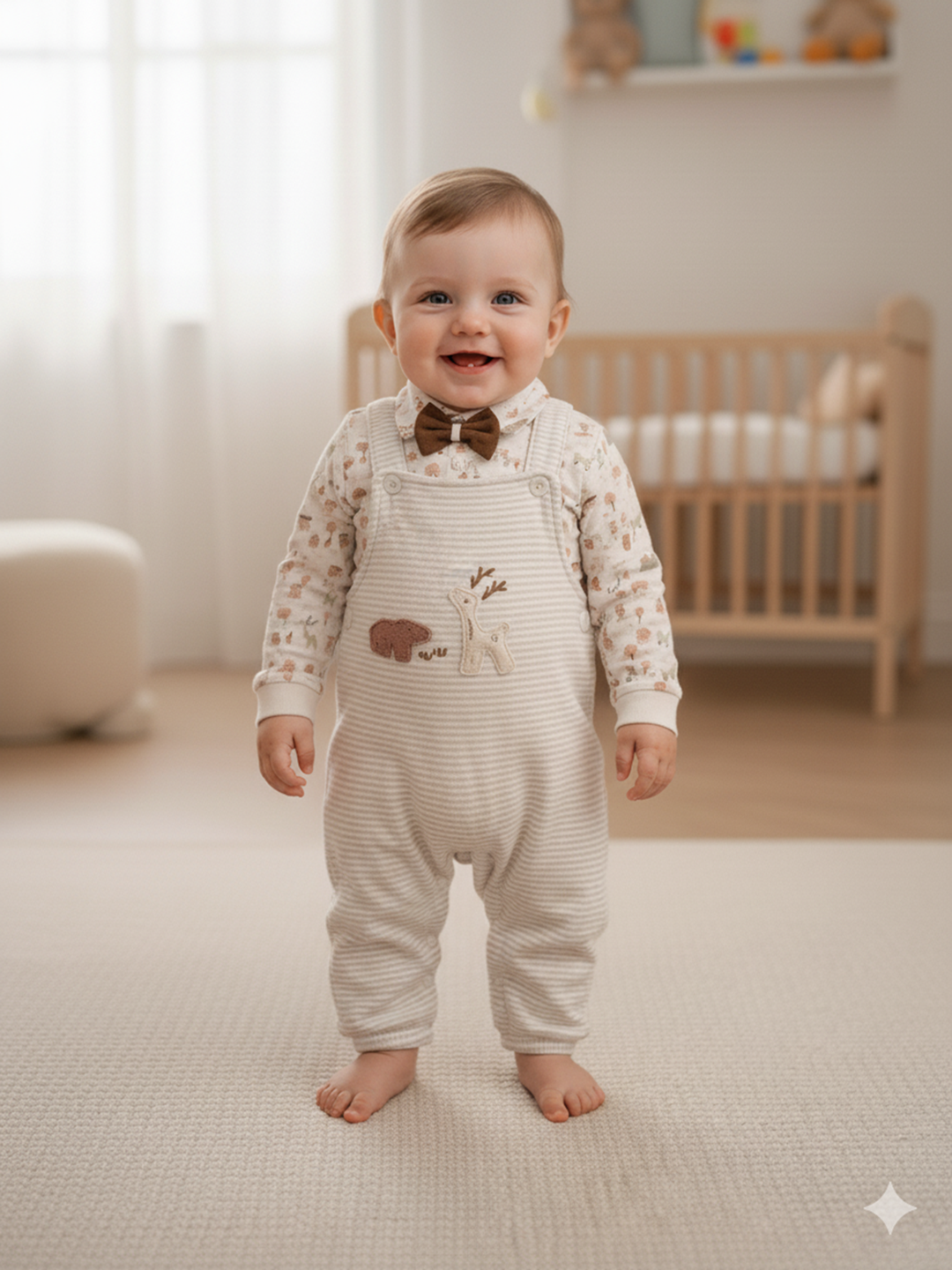 Full Sleeves Dungree Set For Baby Boys