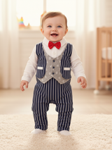Full Sleeves Romper Jacket Set For Baby Boys