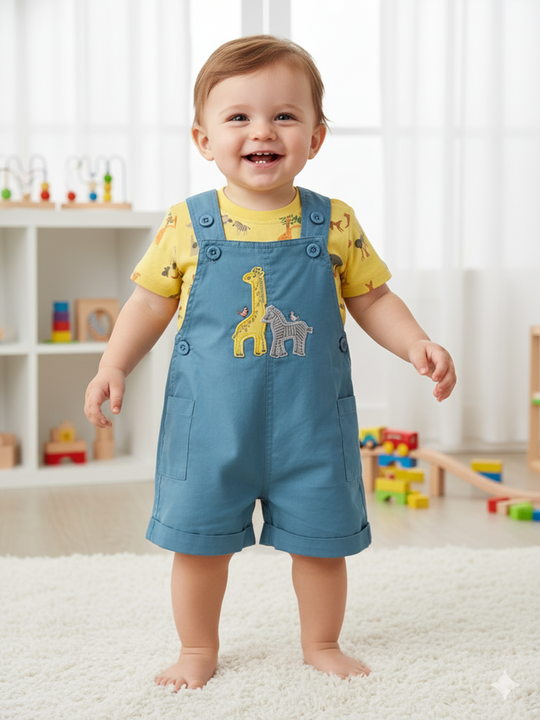 Pompidou Full Sleeves Dungree For Baby Boys