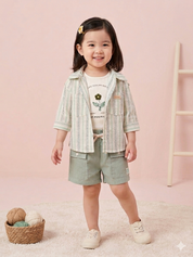 Kids' Top with Shirt & Short Clothing Set