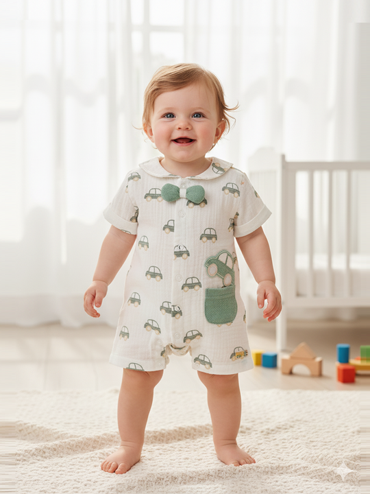 Pompidou Full Sleeves Rompers For Baby Boys