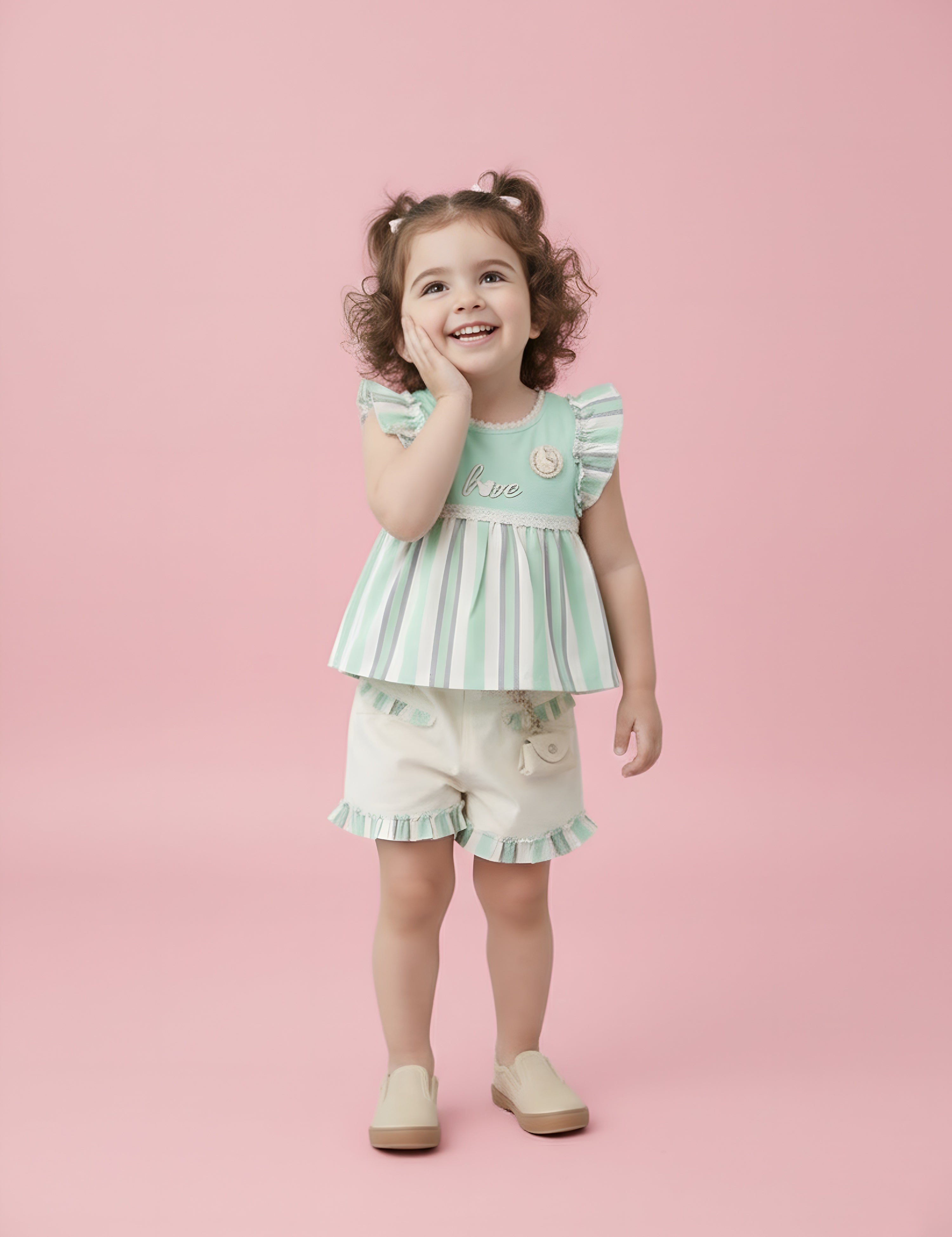 KIKO Baby Girls Printed Top with Shorts
