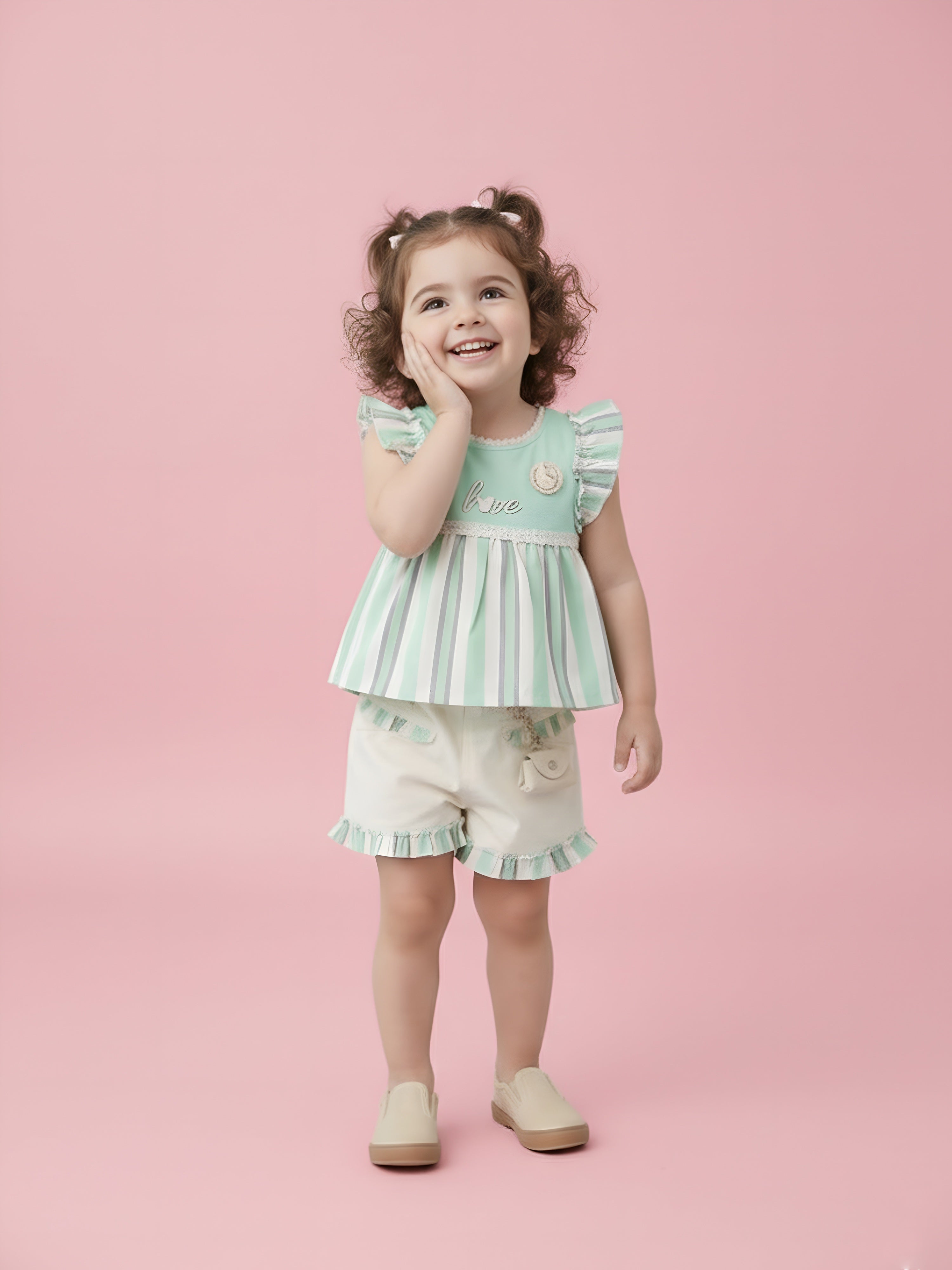 KIKO Baby Girls Printed Top with Shorts