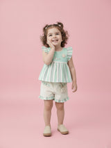 KIKO Baby Girls Printed Top with Shorts