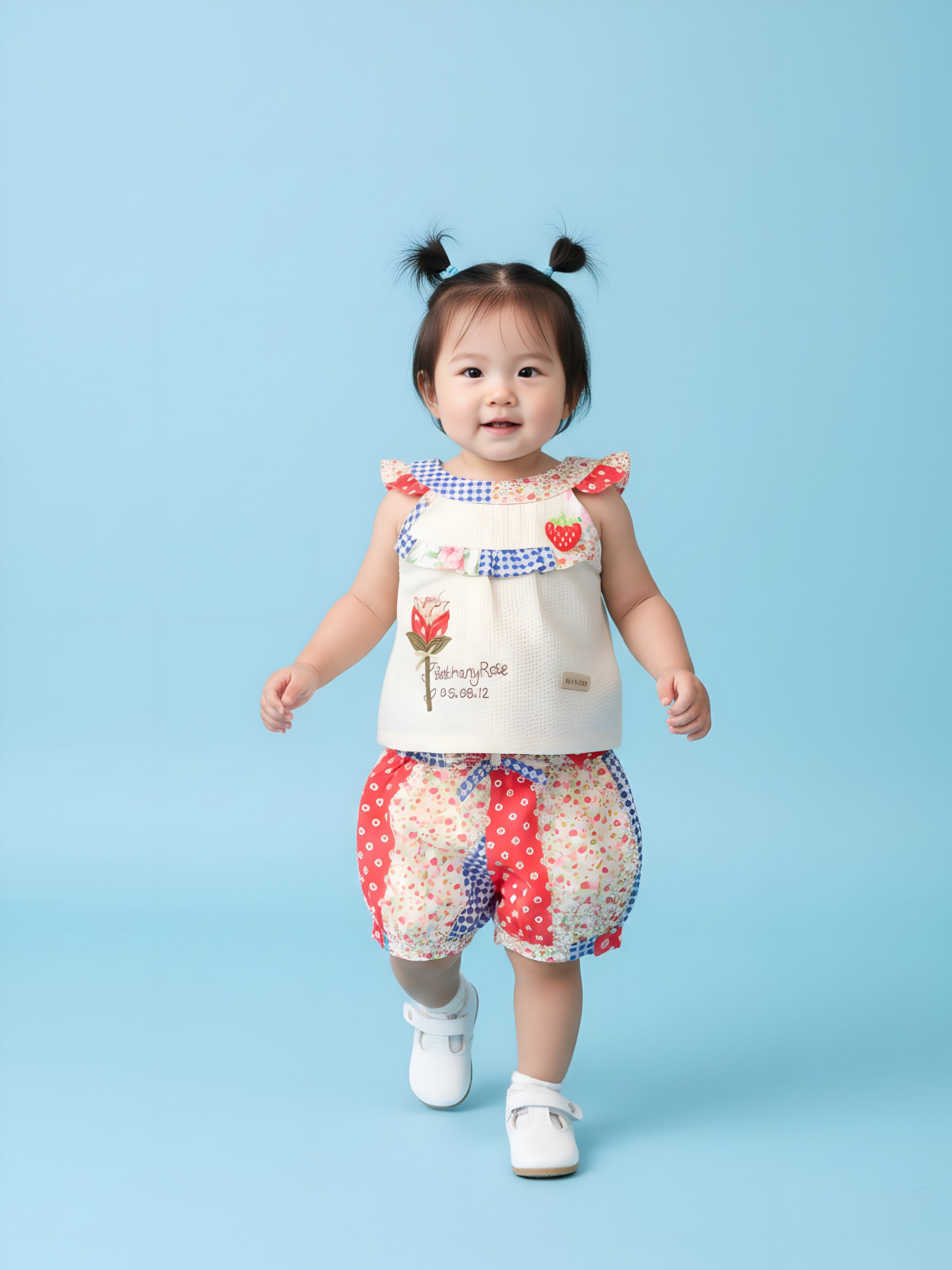 KIKO Applique Printed Top and Shorts Set