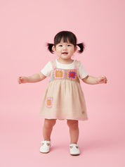 Embroidery Cotton Dungaree Set for baby