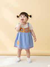 Embroidery Cotton Dungaree Set for baby