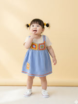 Embroidery Cotton Dungaree Set for baby