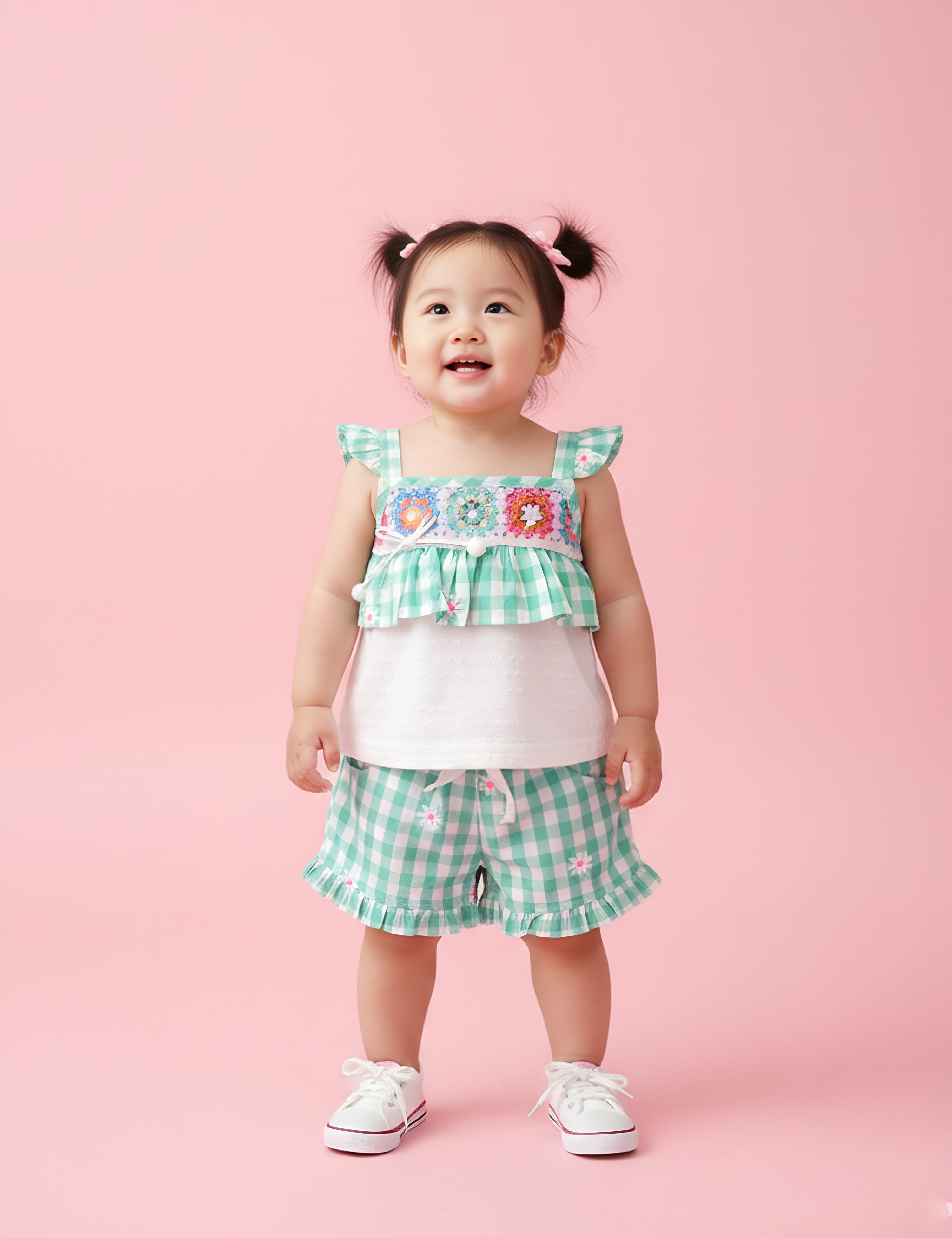 Pure Cotton Top with Printed Shorts
