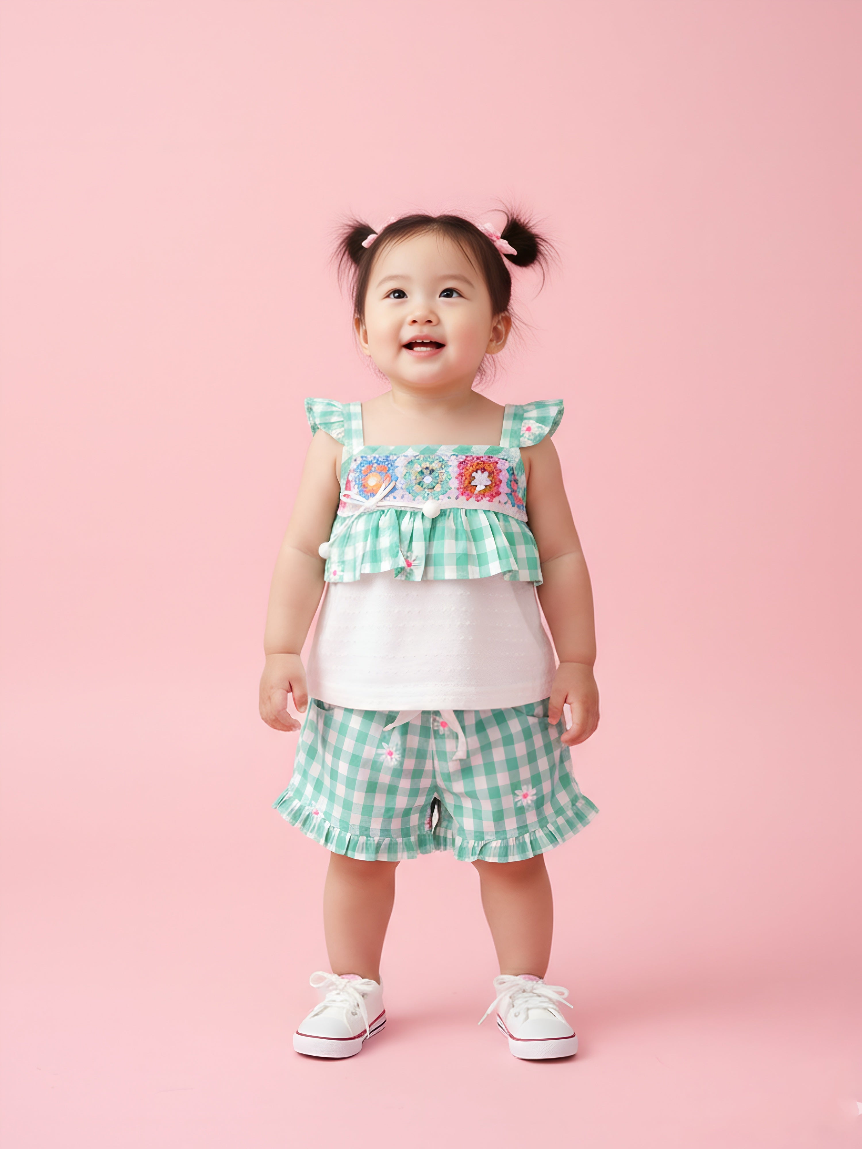 Pure Cotton Top with Printed Shorts