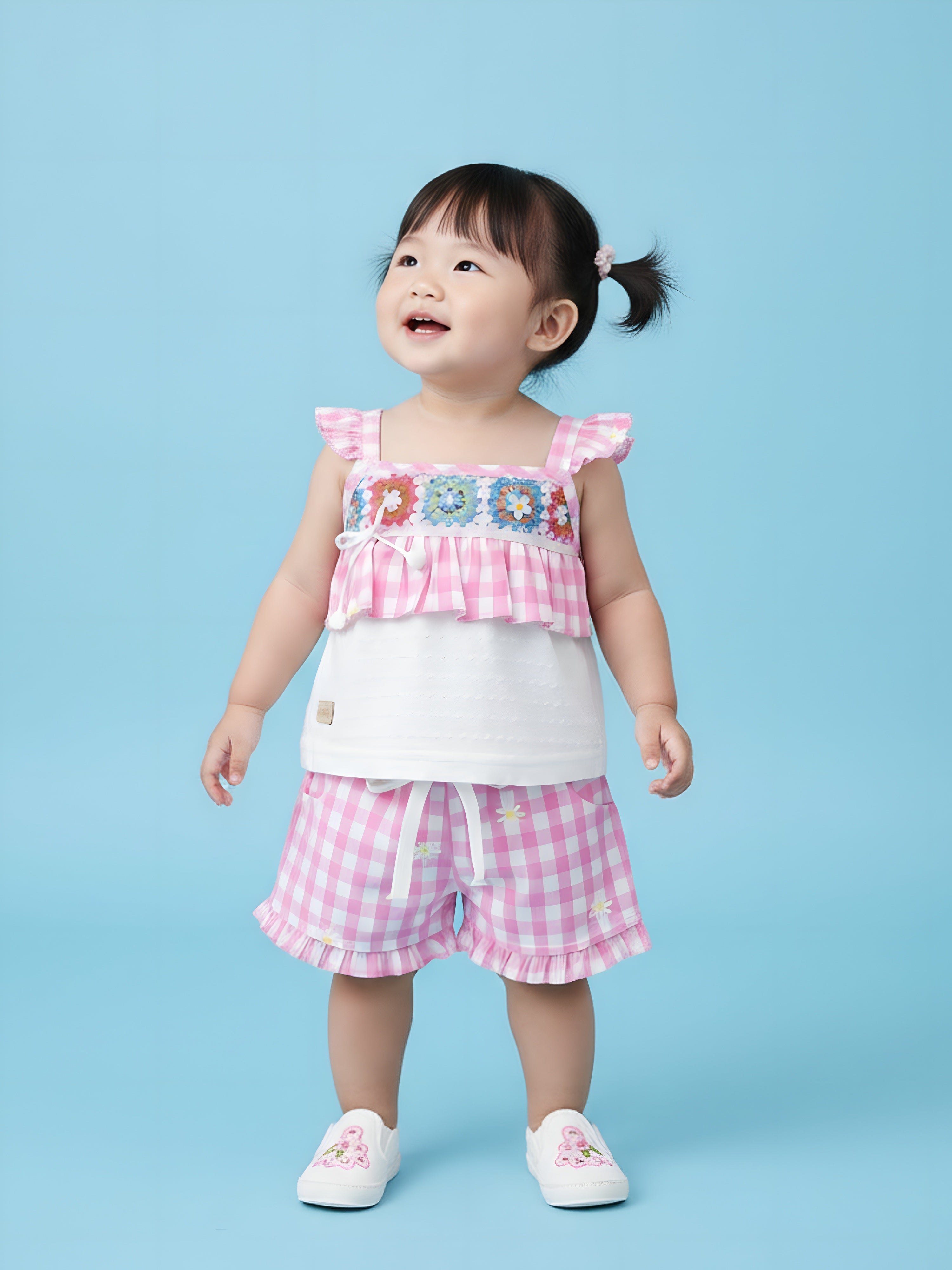 Pure Cotton Top with Printed Shorts